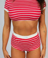 2 Piece Striped Set Red & White