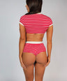 2 Piece Striped Set Red & White