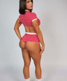 2 Piece Striped Set Red & White