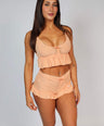 2 Piece Frill Set Peach
