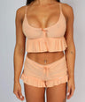 2 Piece Frill Set Peach