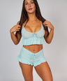 2 Piece Frill Loungewear Set Sky