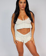 2 Piece Frill Loungewear Set White
