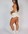 2 Piece Frill Loungewear Set White